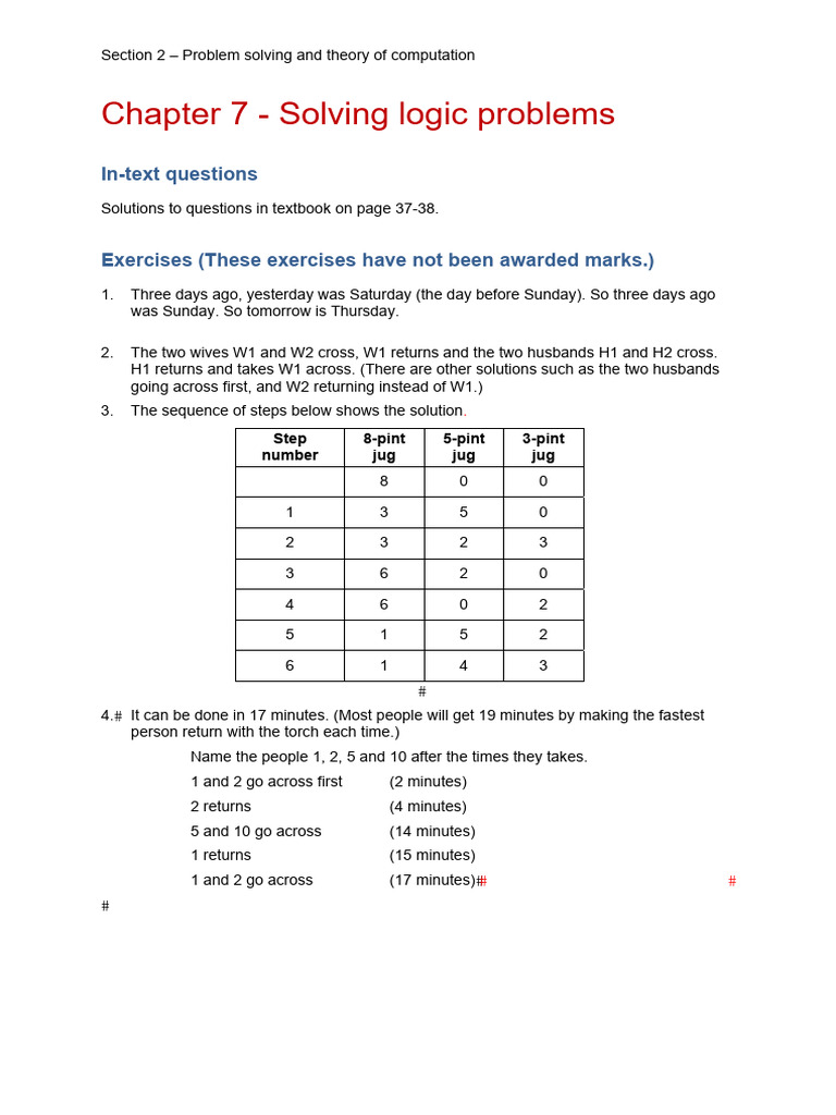 Logic Problem Solving Techniques | PDF