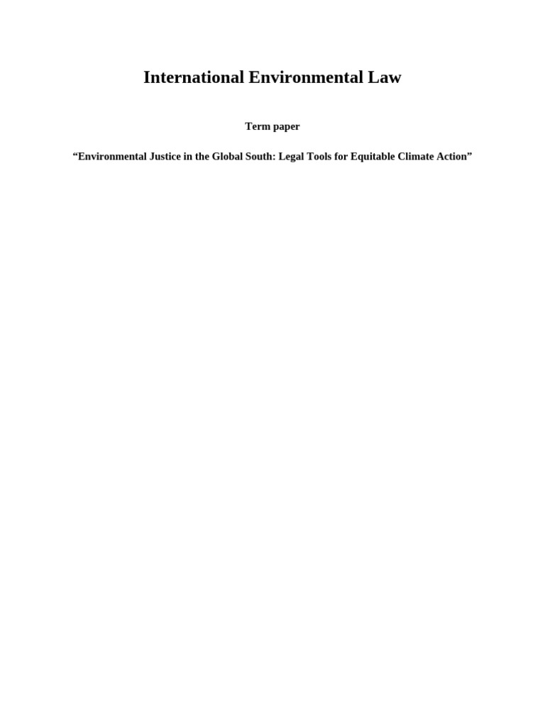 Climate Justice in Global South Law | PDF | United Nations Framework ...