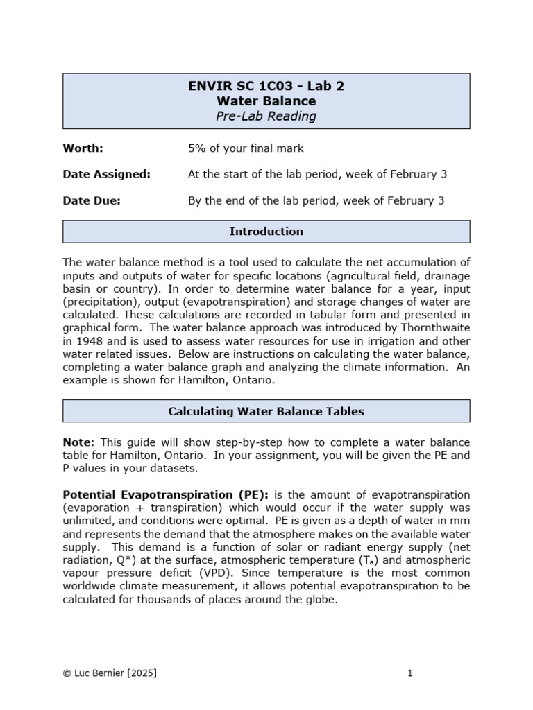 Water Balance Calculation Guide | PDF | Evapotranspiration | Water