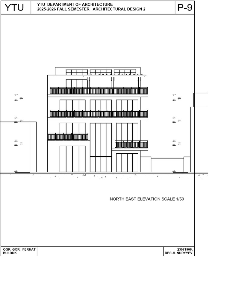 YTU Architectural Design 2 Elevation Plan | PDF