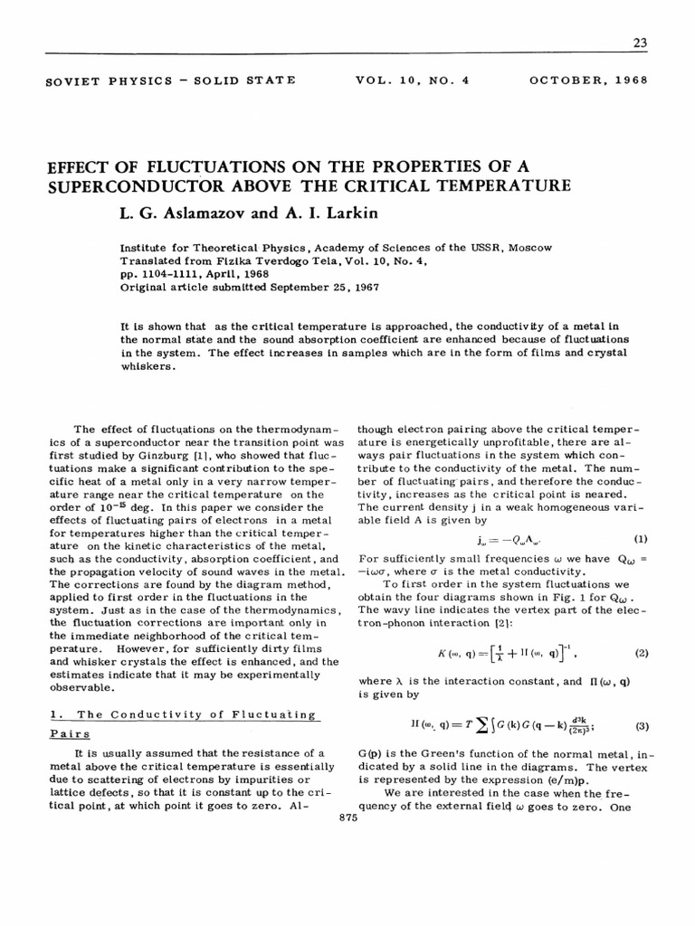Superconductor Fluctuation Effects | PDF | Electrical Resistivity And ...