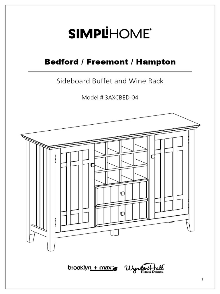 Bedford Sideboard Buffet Assembly Guide | PDF | Humidity | Wood