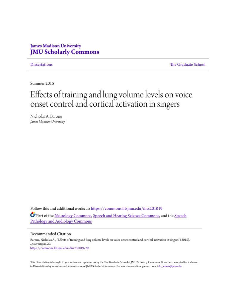 Effects of Training and Lung Volume Levels on Voice Onset Control | PDF ...