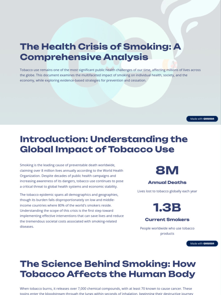 The Health Crisis of Smoking a Comprehensive Analysis | PDF | Tobacco ...