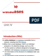 Online Databases: Unit IV