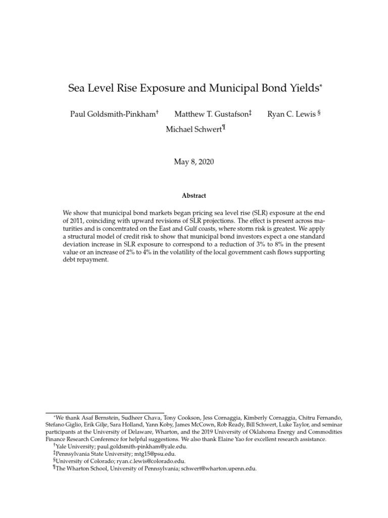 Municipal Bonds and Sea Level Rise Impact | PDF | Bonds (Finance) | Flood
