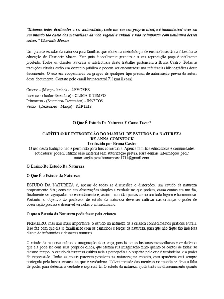 Guia de Estudos da Natureza para Famílias | PDF | Vida | Natureza