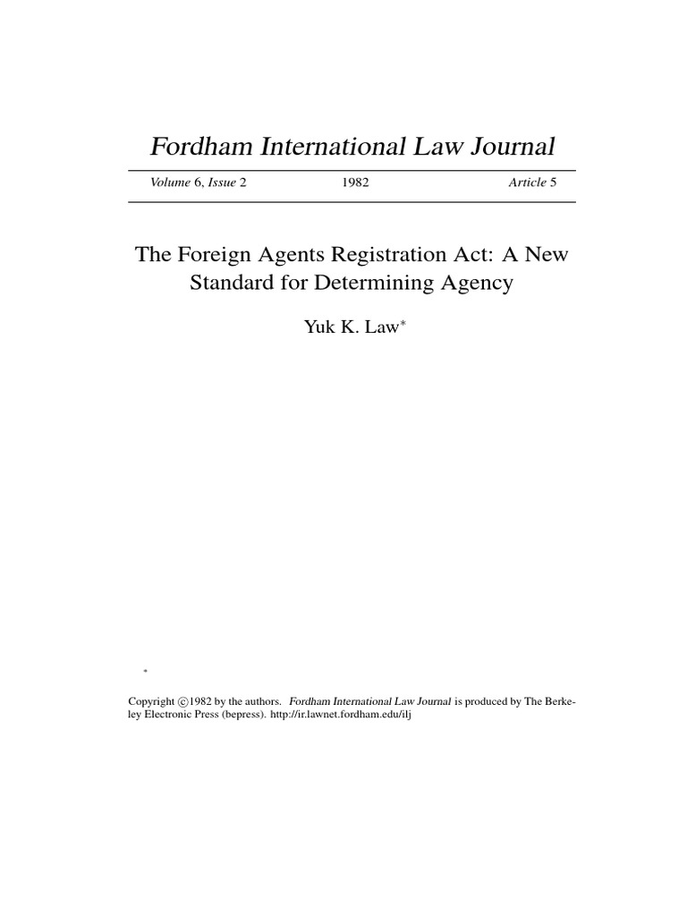 FARA and INAC: Agency Registration Standards | PDF | United States Code ...