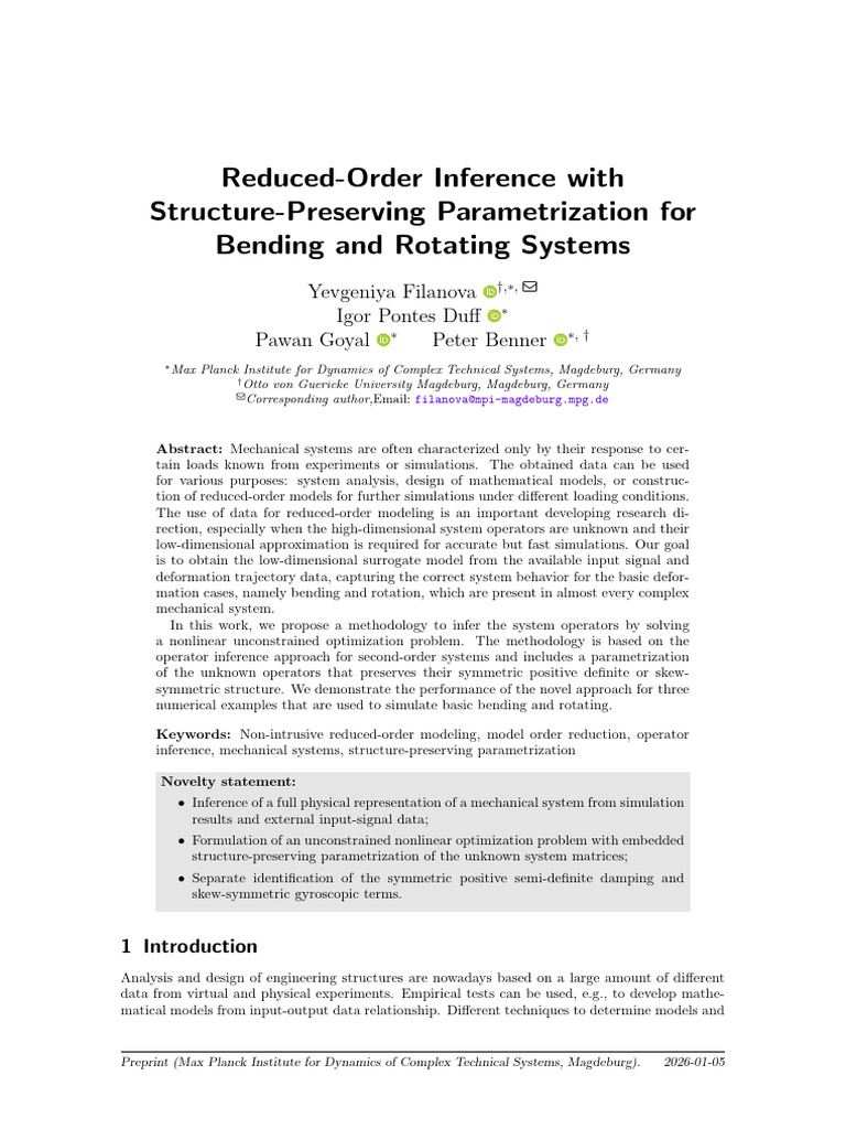 Reduced-Order Modeling for Mechanical Systems | PDF | Matrix ...