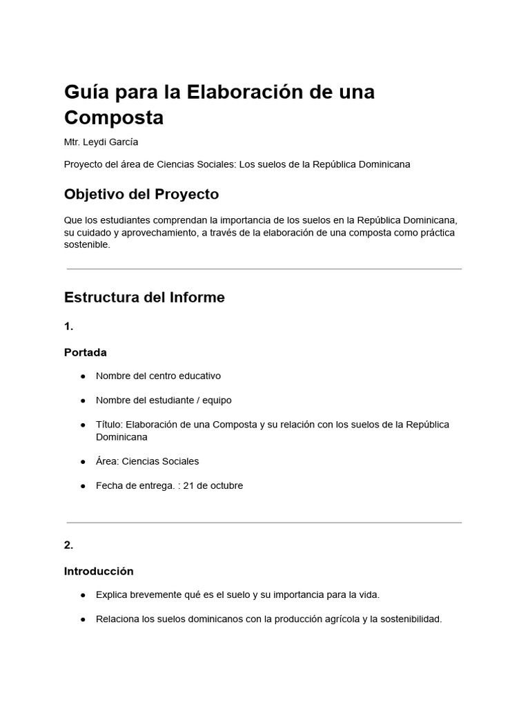 Proyecto 1 | PDF | Compost | Suelo