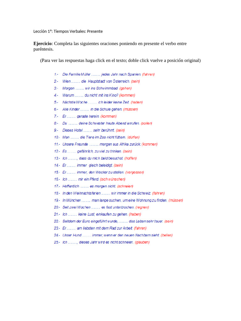 Ejercicios de Gramática y Verbos | PDF | Verbo | Morfología Lingüística