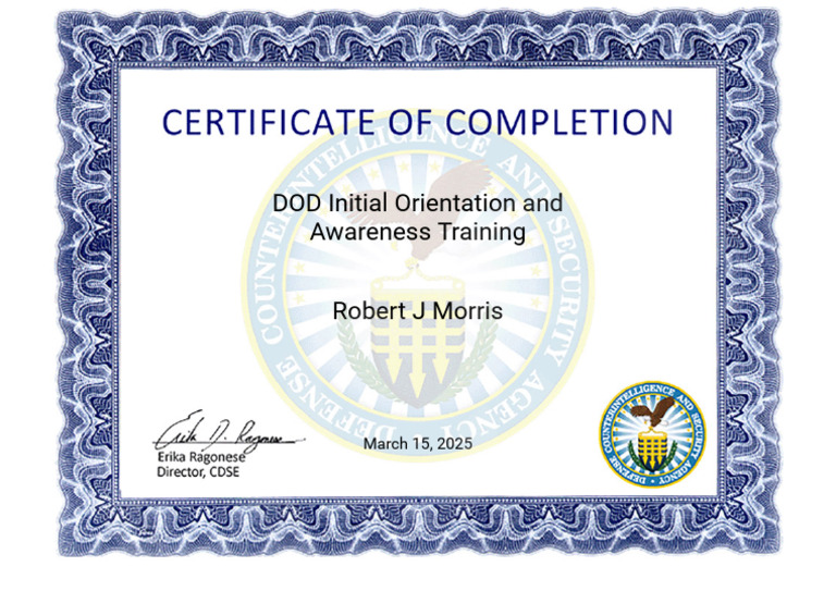DOD Initial Orientation and Awareness Training | PDF
