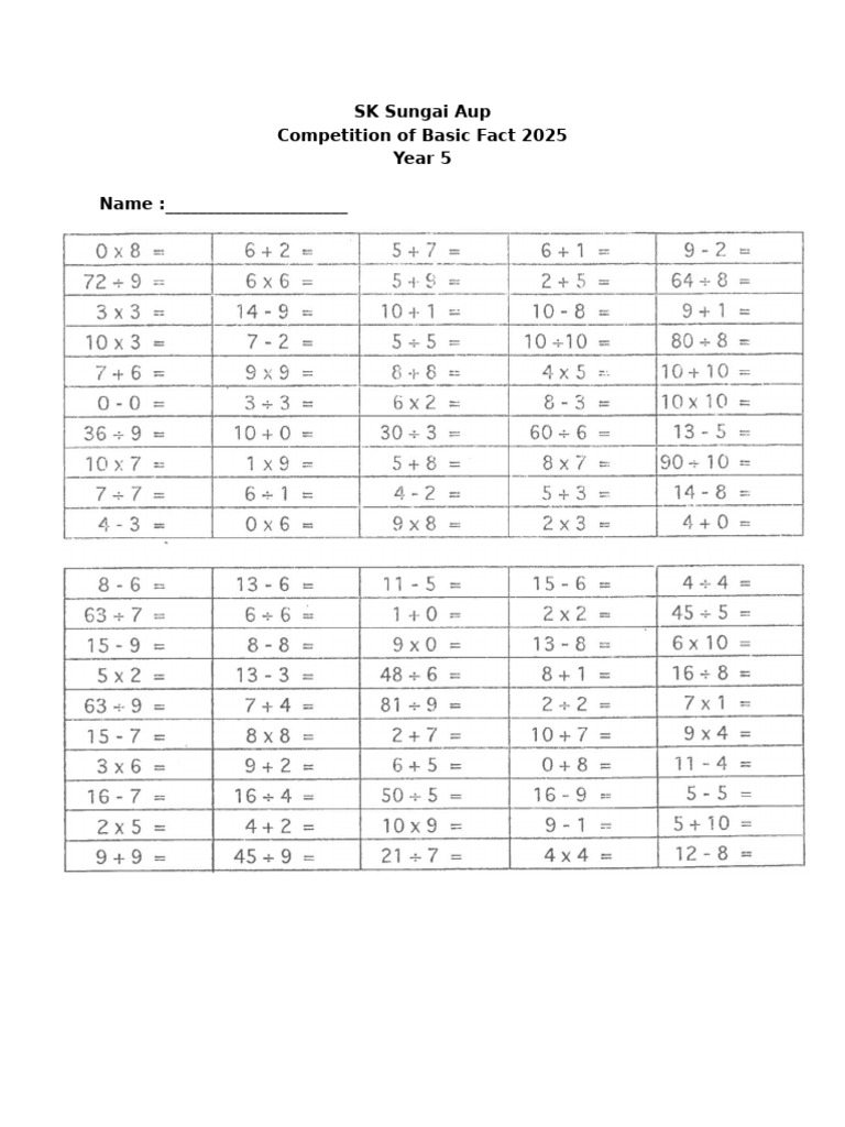 Basic Fact | PDF