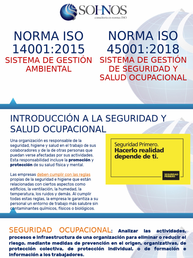 Normas ISO 14001 y 45001: Gestión Ambiental y Laboral | PDF | Seguridad ...