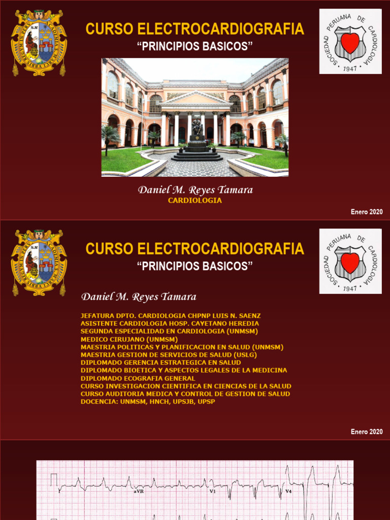 14ene20 Unmsm Curso Ecg I | PDF | Medicina Interna | Sistema cardiovascular
