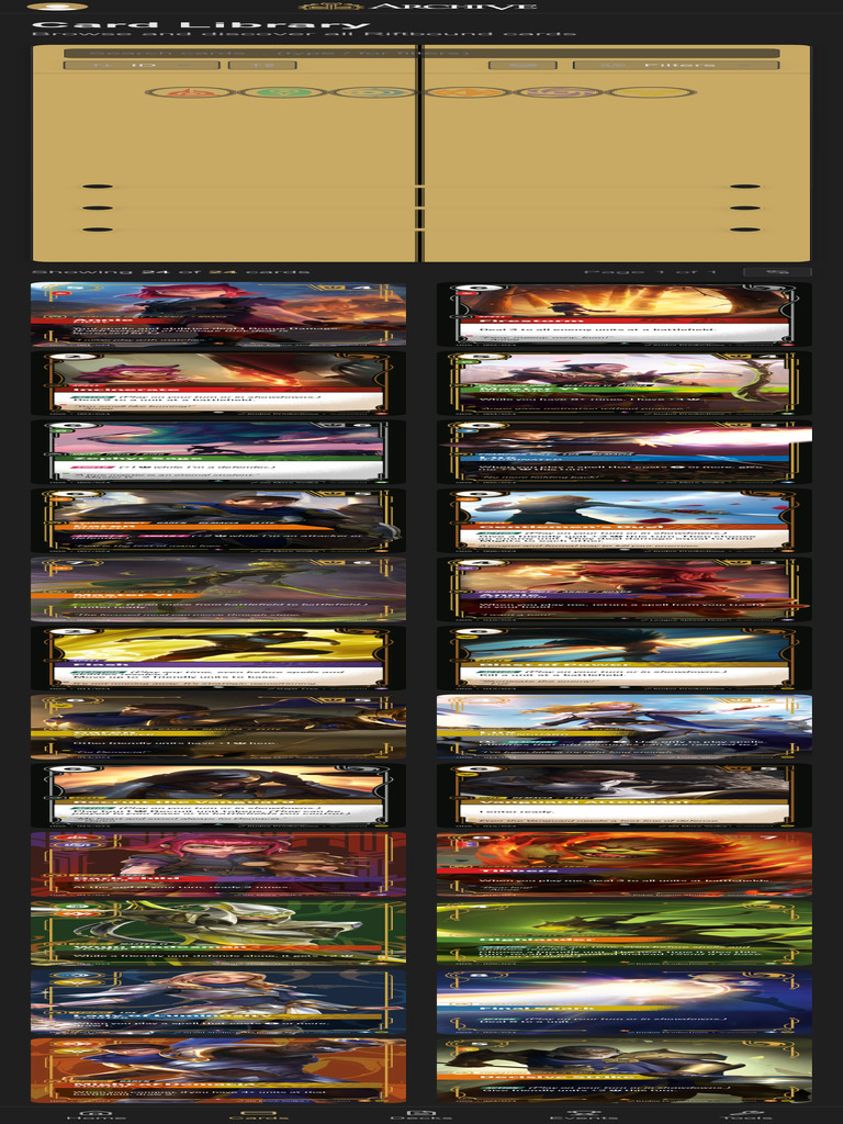 Card Library - Browse Riftbound Cards Piltover Archive | PDF