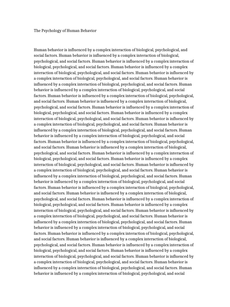The Psychology of Human Behavior | PDF | Behavior | Human Behavior