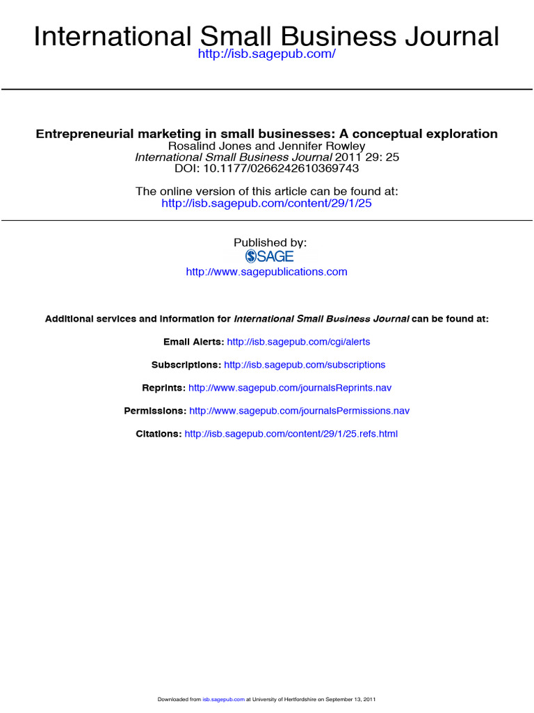 Entrepreneurial Marketing in Small Businesses a Co | PDF ...
