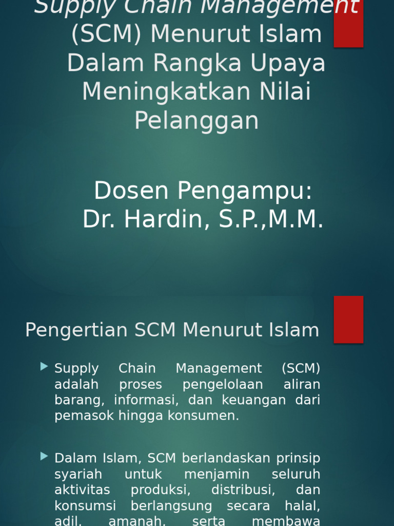 SCM Islami untuk Kemaslahatan Pelanggan | PDF
