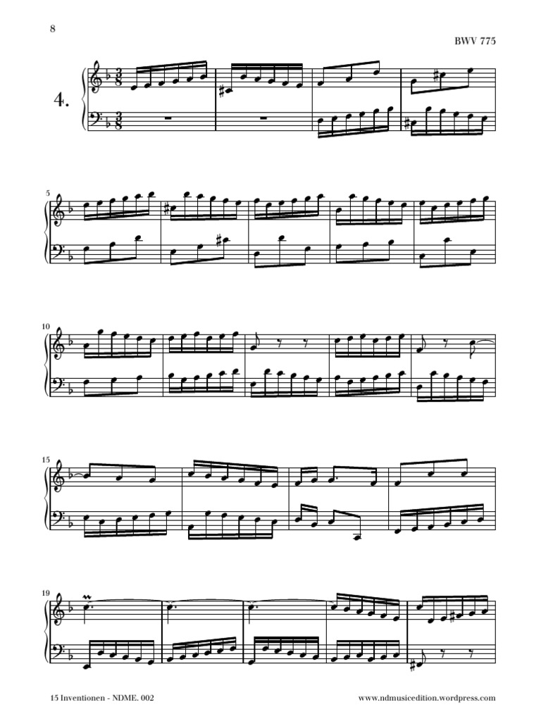 Bach - Invention 4 | PDF