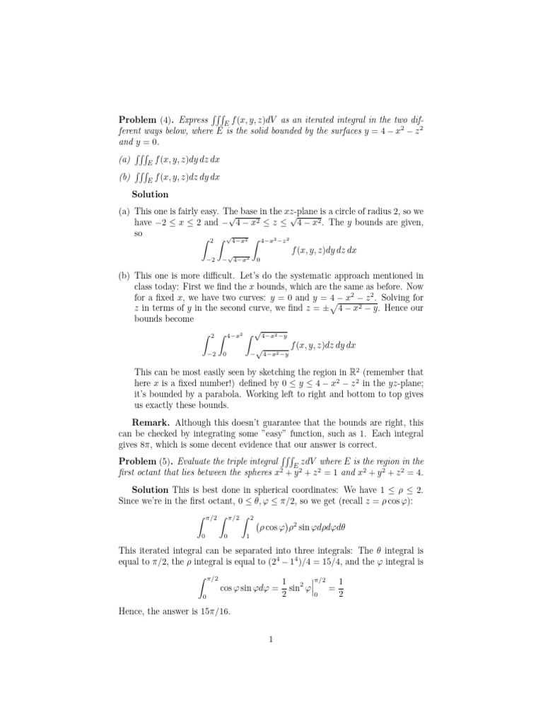 Exam 2 Practice Solutions | PDF | Coordinate System | Sphere