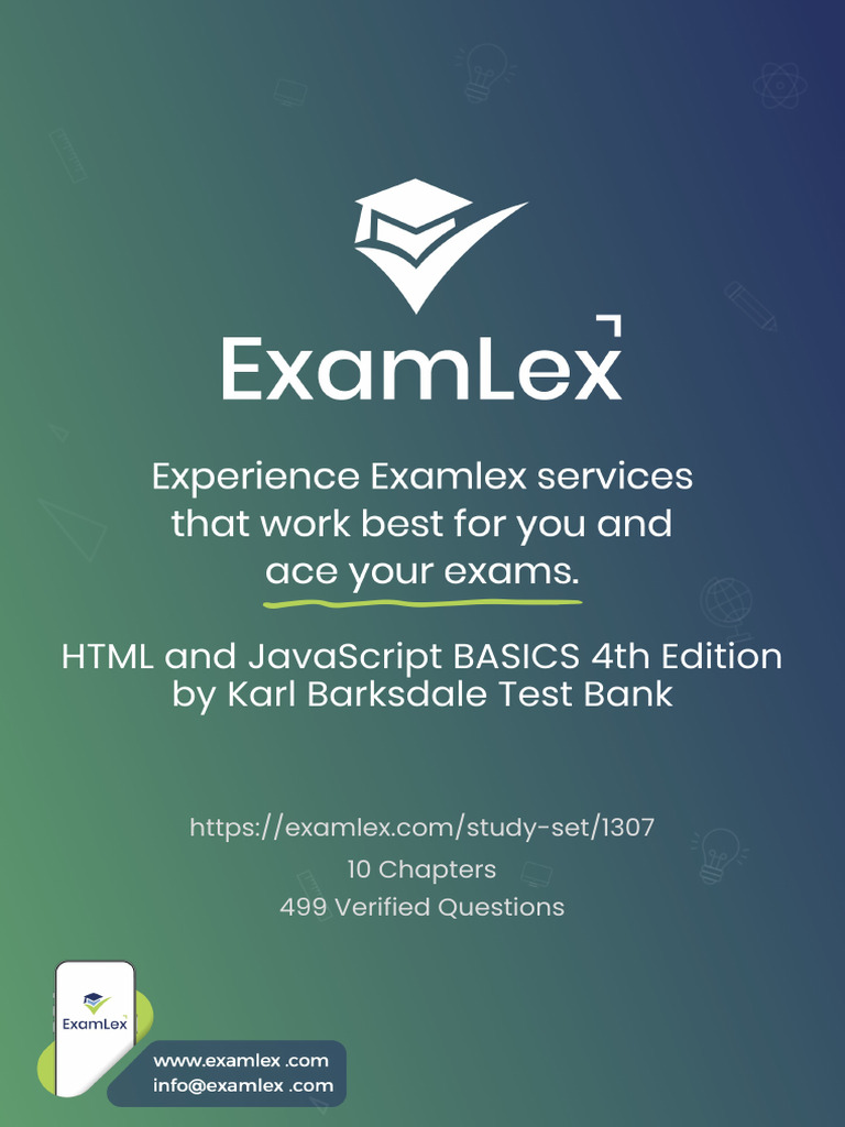HTML and JavaScript BASICS 4th Edition by Karl Barksdale Test Bank ...