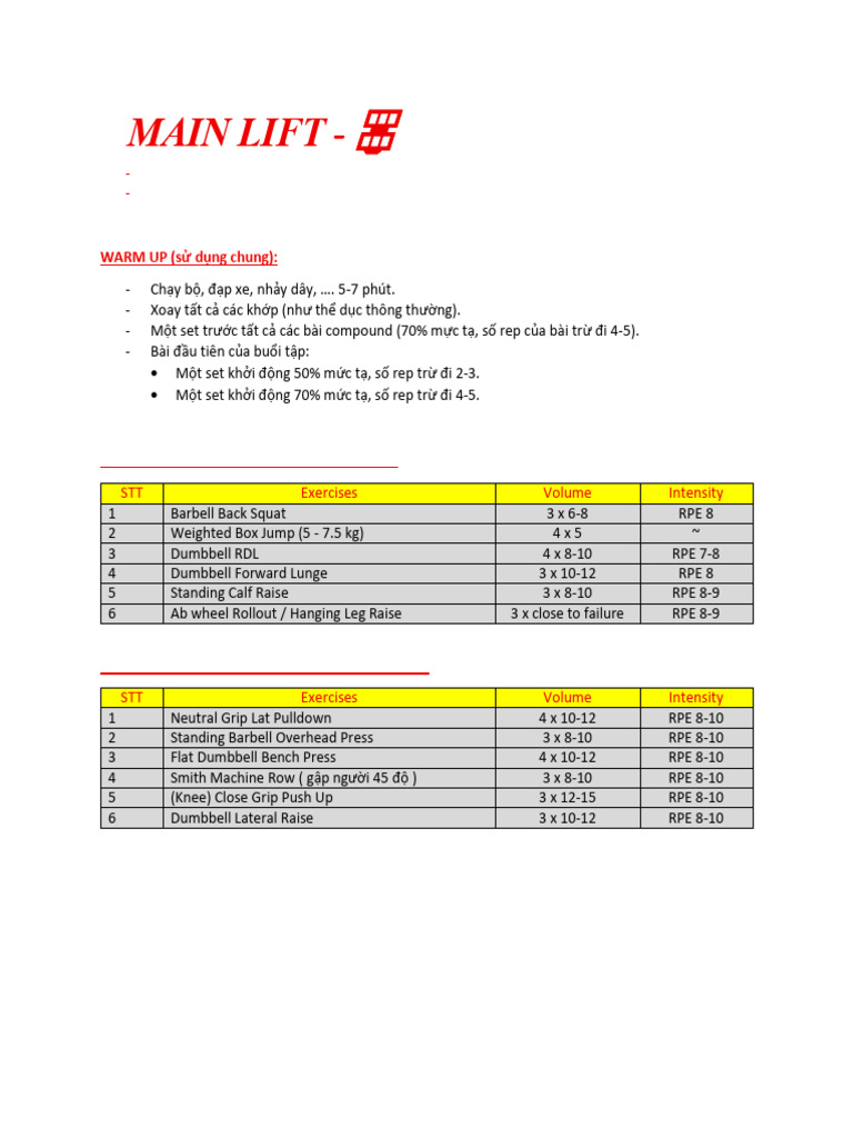 Main Lift | PDF