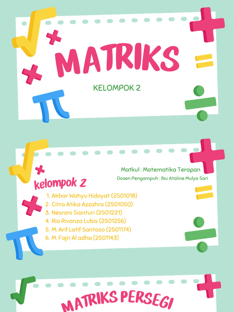Jenis-Jenis Matriks dalam Matematika | PDF