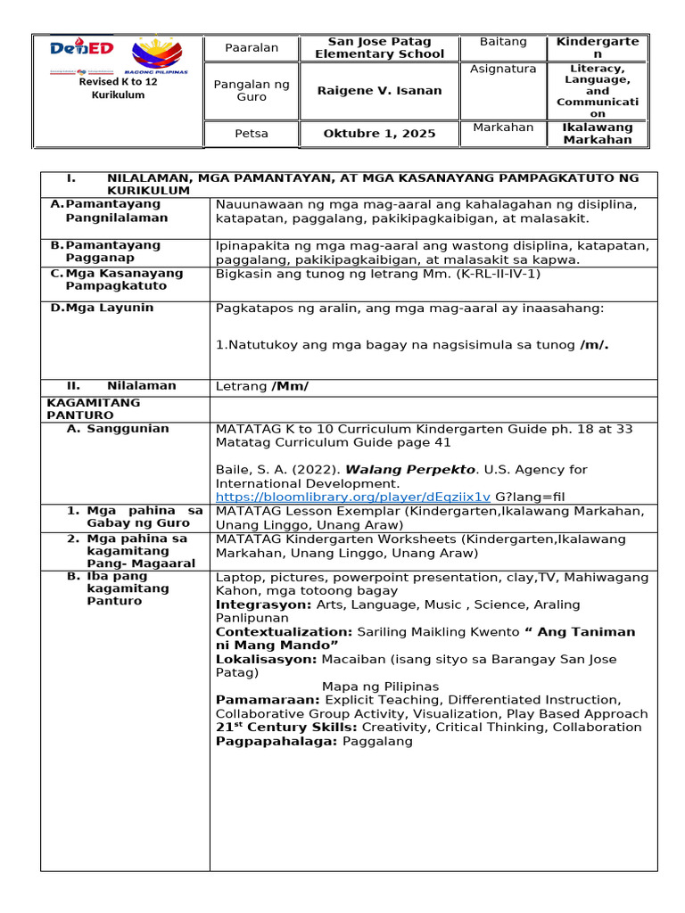 EXAMPLE Mam Ghie DLP With Complete COI 8 Objectives | PDF