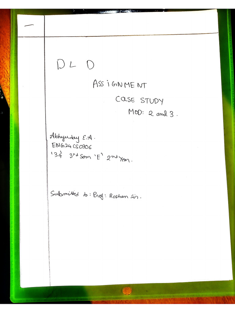 DLD Assignment Case Study | PDF