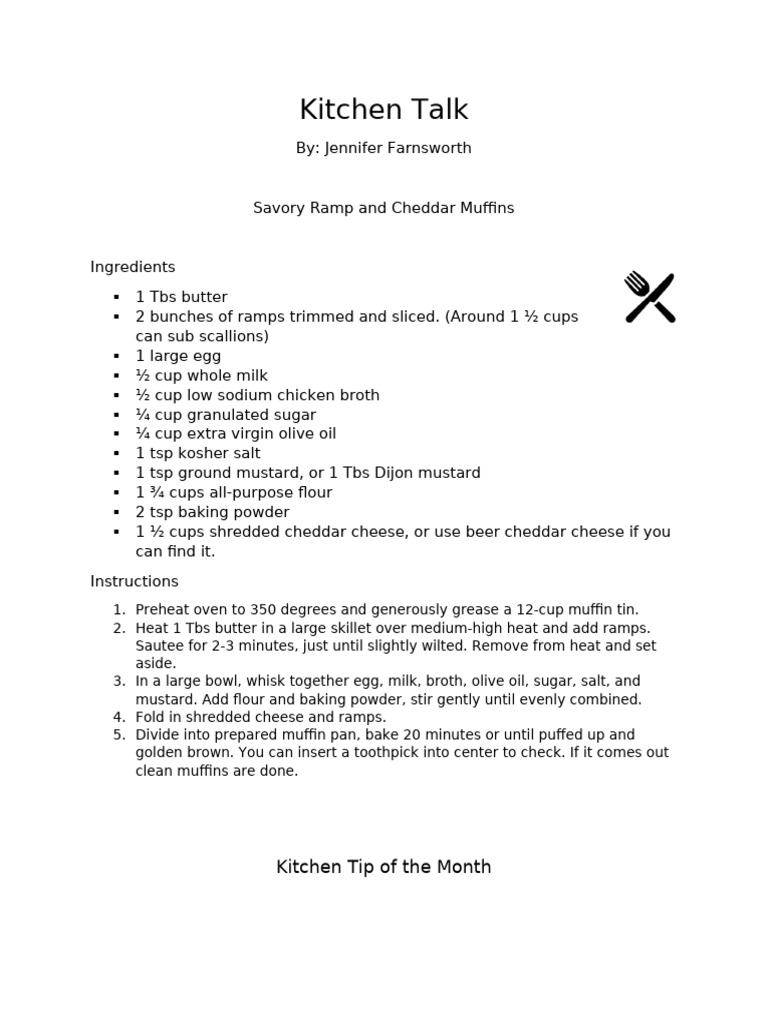 Kitchen Talk April | PDF