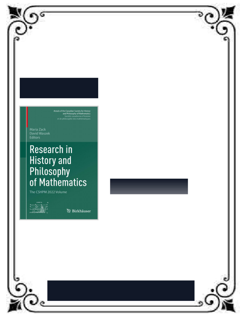 Research in History and Philosophy of Mathematics Maria Zack eBook ARC ...