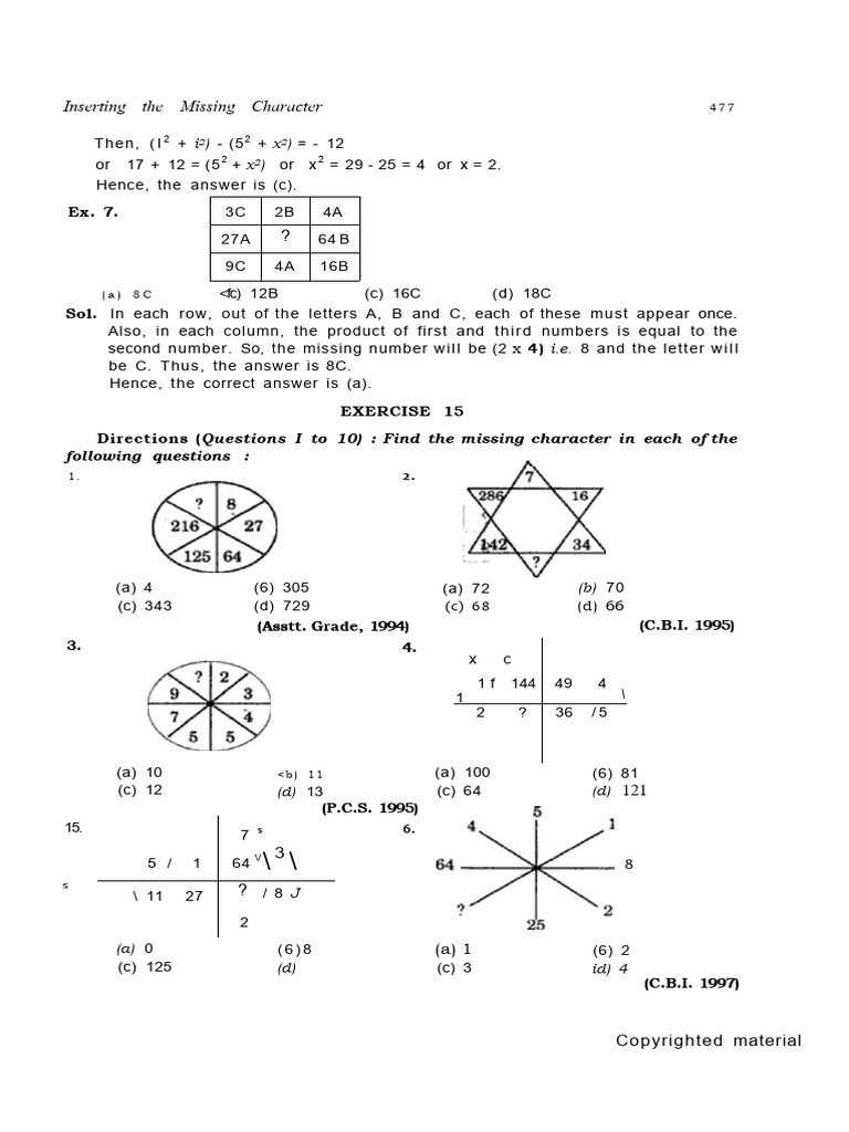 Missing Character Puzzle Solutions | PDF
