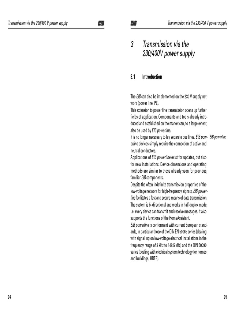 EIB Powerline Transmission Overview | PDF | Mains Electricity ...