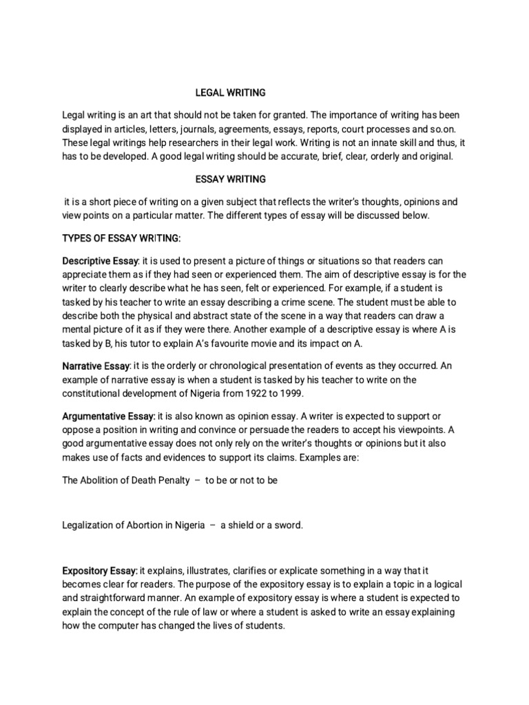 Legal Writing and Essay Techniques | PDF | Essays | Writing