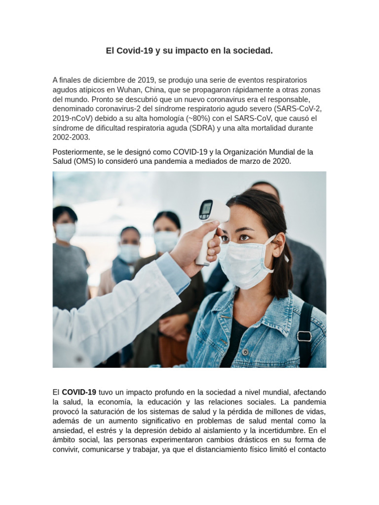 El Covid-19 y su impacto en la sociedad | PDF