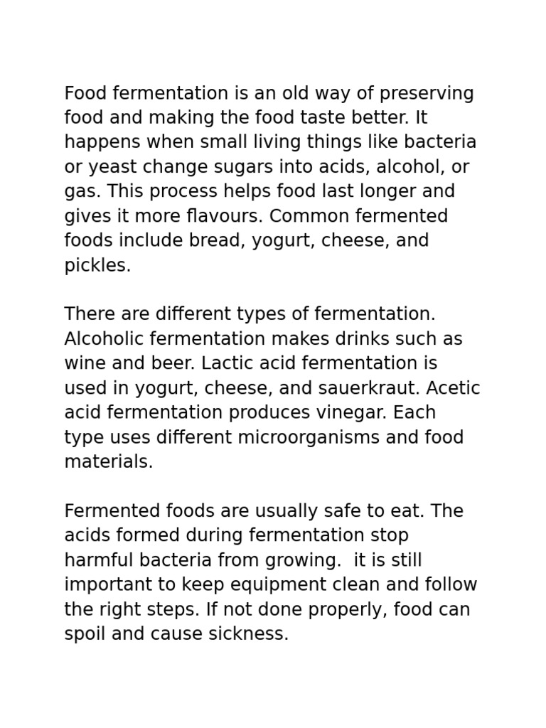 Benefits of Food Fermentation Explained | PDF