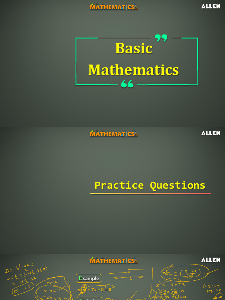 Basic Mathematics Practice Questions | PDF