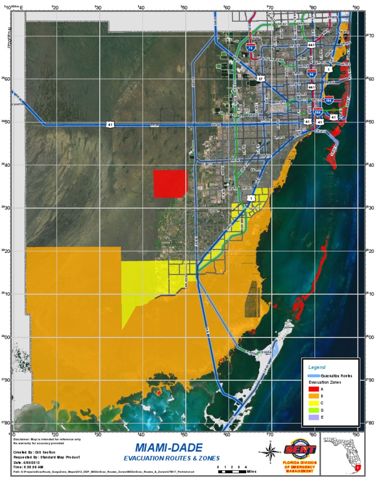Florida Evacuation Routes & Zones Map | PDF | Technology & Engineering ...