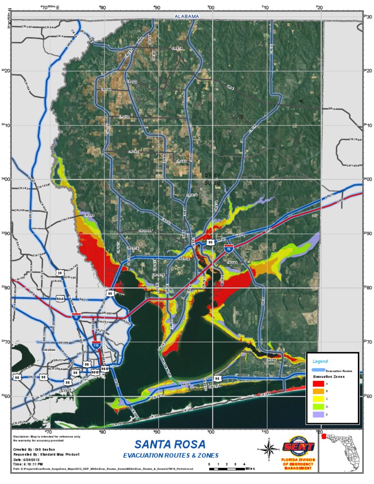 Santa Rosa County Evacuation Zones Map | PDF