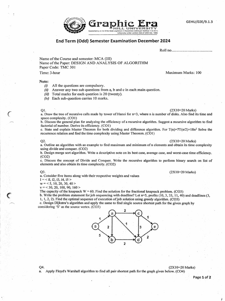 Tmc301 Endsem 2024 Dec | PDF