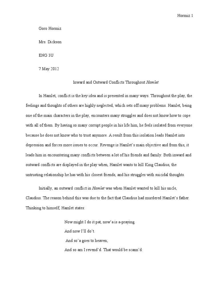 Hamlet essay examples image