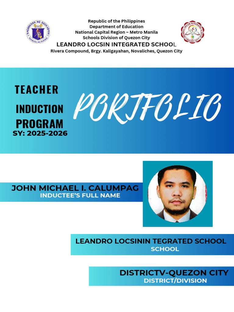 Teacher Induction Program Portfolio | PDF | Teachers | Learning