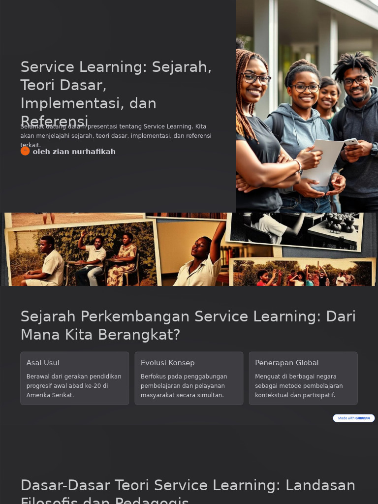 Sejarah dan Manfaat Service Learning | PDF
