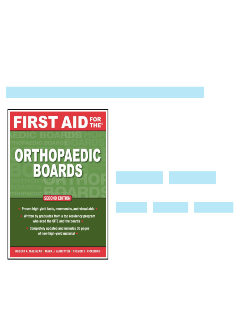 First Aid for the Orthopaedic Boards 2nd Edition Wei Zhi Full Access | PDF