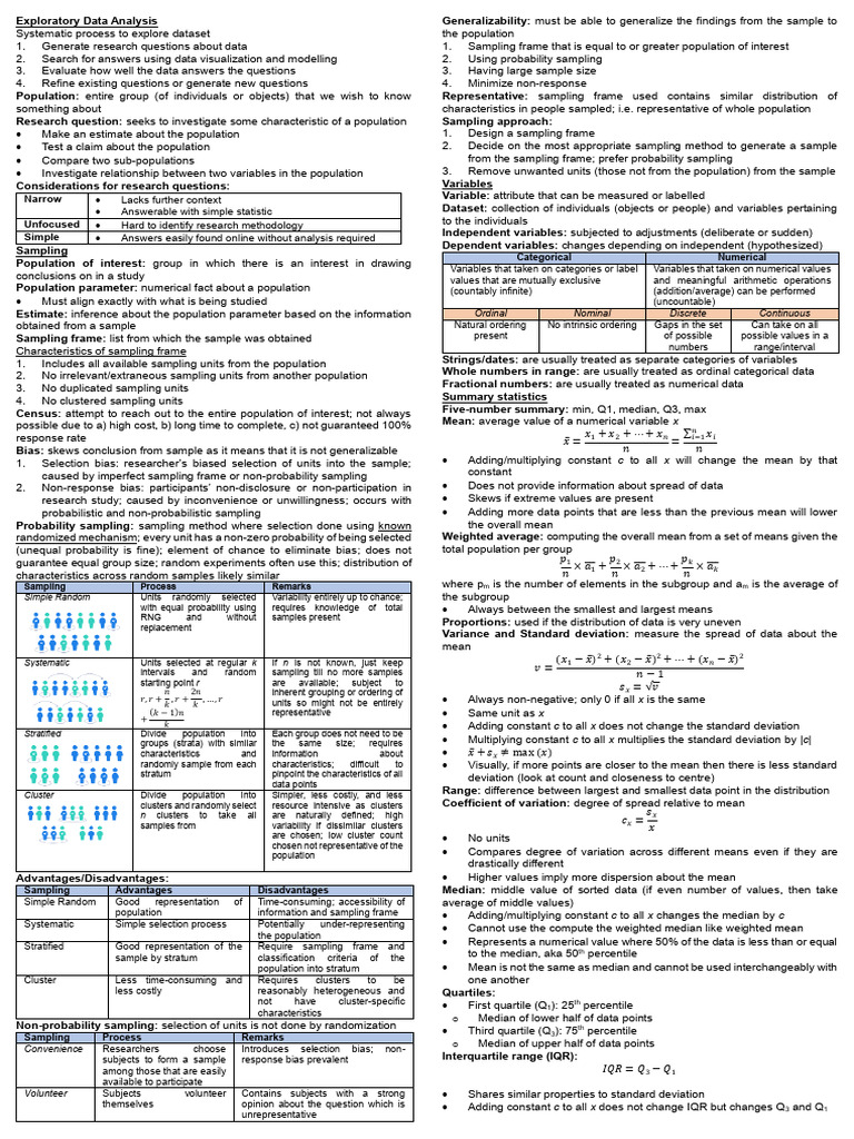 Data Analysis and Sampling Techniques | PDF | Sampling (Statistics) | P ...