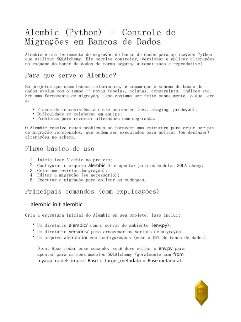 Alembic Guia Completo Signed | PDF | Linguagem de script | Bancos de dados