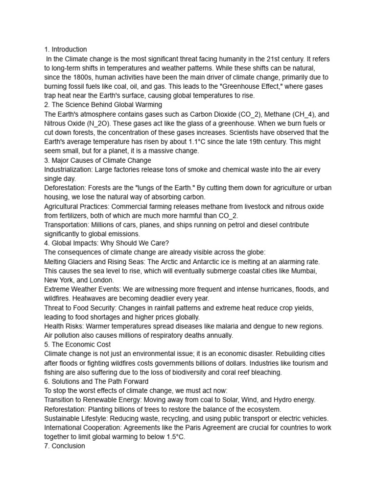 Detailed Analysis on Climate Change | PDF | Climate Change | Change