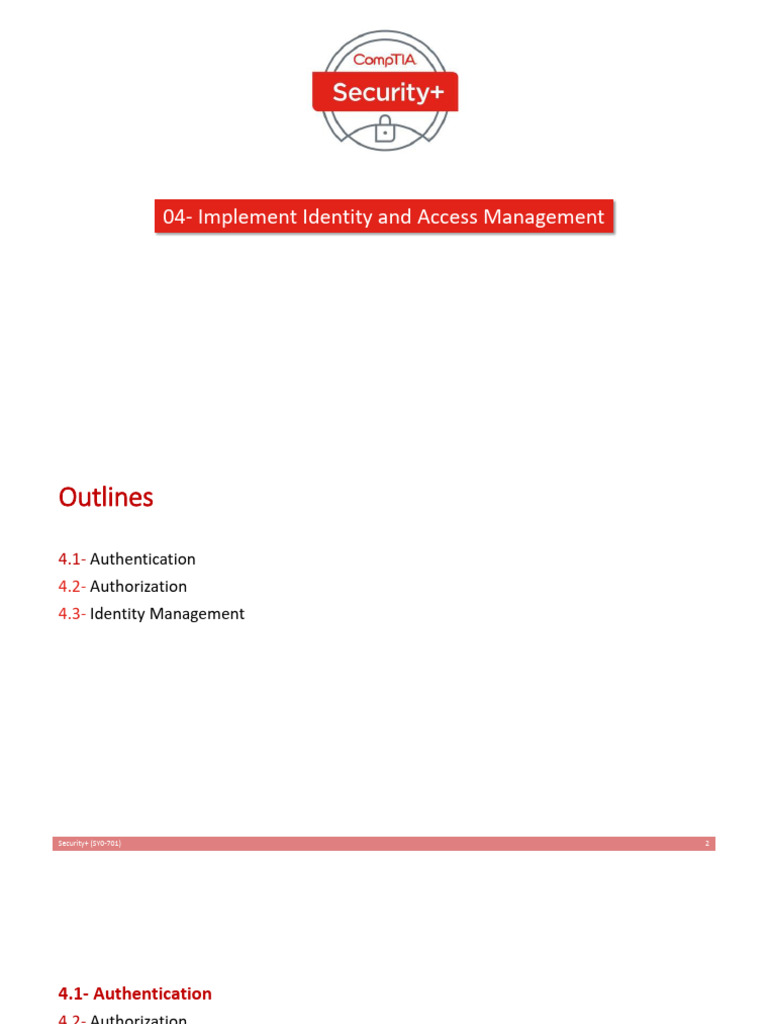 Identity and Access Management Guide | PDF | Password | Authentication