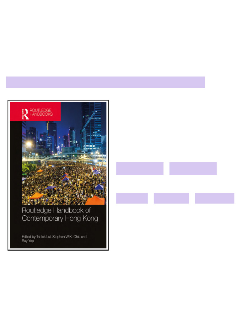 Routledge Handbook of Contemporary Hong Kong Full Access | PDF